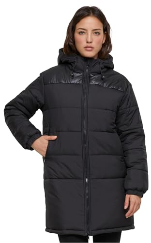 Urban Classics Damen Ladies Hooded Mixed Puffer Coat