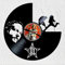 VINY WOODY Große Wohnzimmeruhr mit Band Grunge Musica Rock Alternative Hard Rock Wanddekoration Uhr Schallplatte Vinyl