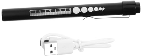 UKCOCO Wiederaufladbare Taschenlampe Abzeichen Licht Stift Taschenlampe Aufladbare Taschenlampe Stift Scheinwerfer Taschenlampe Stift Licht Mit Lineal Schüler Stift
