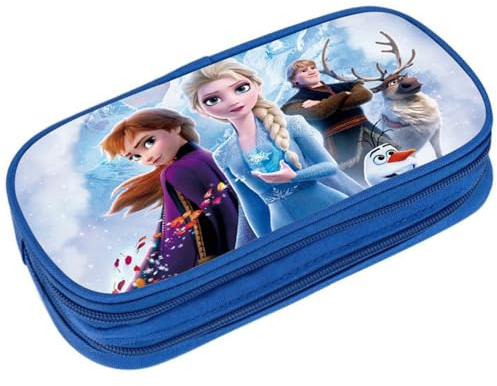 OXINO Frozeen Federmäppchen Cartoon Federtasche Schulmäppchen mit 2 Fächern, Büro Aufbewahrungstasche Mäppchen Federtasche Mädchen Jungen Teenager Pencil Case Schlamppermäppchen für Schule Studenten