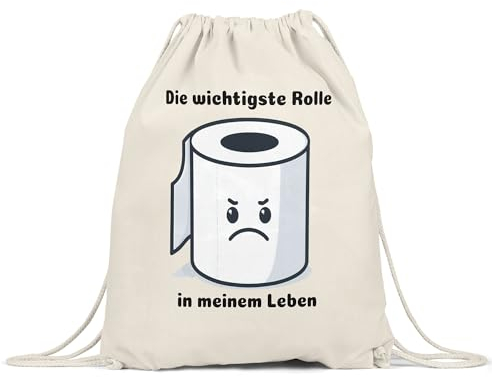 Hey!Print Die wichtigste Rolle Turnbeutel Toilettenpapier Humorvoll Lustig Geschenkidee