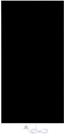 WarmlyYours Elektrisches Glasheizpaneel, Schwarz, Leistung 800 Watt, 60 cm x 120 cm, Wandmontage, Infrarot-Wärmestrahler, 230 V