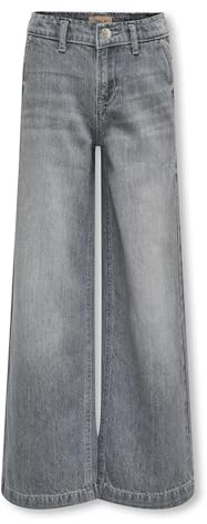 ONLY Mädchen Kogcomet Wide Leg DNM Mat624 Noos Weite Jeans, Medium Grey Denim, 116 EU