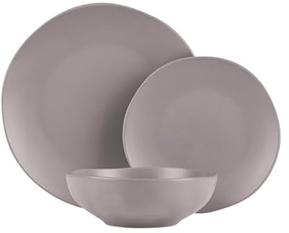 Berlinger Haus Service de table à manger avec assiettes 18 pièces Taupe Collection | Qualité supérieure, élégant et facile d'entretien