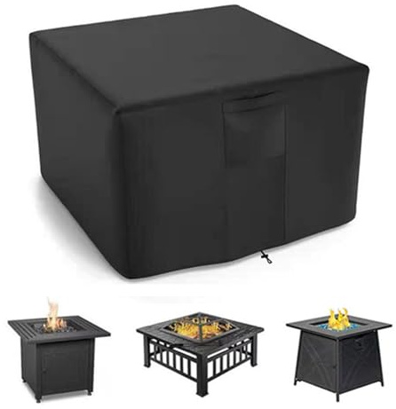 XHDZSW Housse De Brasero | Housse De Table Carrée pour Brasero à Gaz | Housse De Protection Imperméable pour Foyer De Jardin | pour Meubles De Foyer De Terrasse (76x76x63cm,Noir)