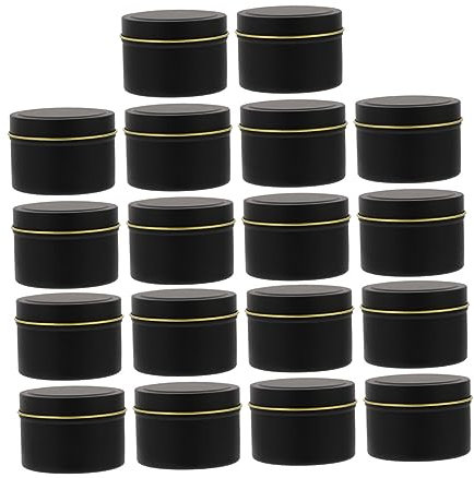 COLLBATH Lot De 18 Boîtes Rondes En Fer Blanc Pour Bougies Parfumées Bonbons De Mariage Rangement Compact