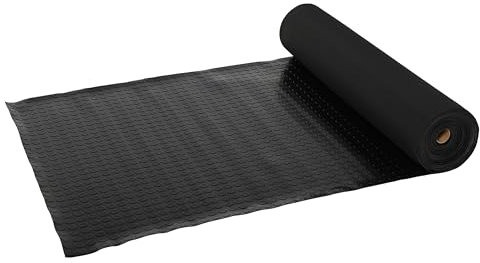 10m Rubber Matting Roll, Heavy Duty Black Anti Fatigue 3mm Thick Rubber Anti Slip Flooring for Home, Workshop, Garage (Dotted)