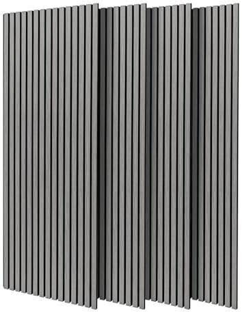 Beethoven 4 Stück 150 x 60 cm dekorative Akustikschaumplatten aus Holz, Grau