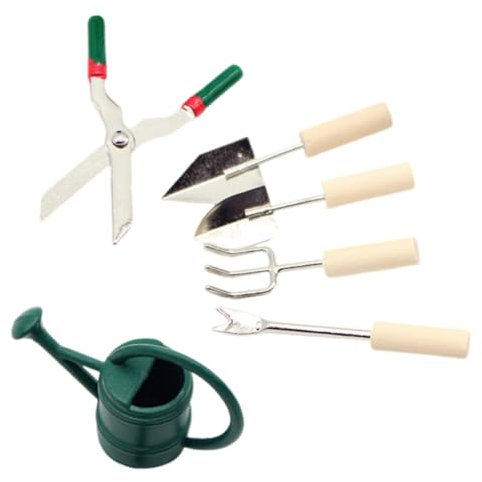 JOINPAYA Herramientas De Jardinería Miniatura Decoración para Minicasas Regadera para Miniaturas Herramientas Agrícolas
