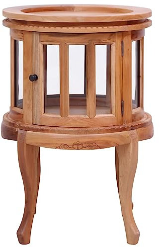 Kangmusi Vitrinenschrank Natur 50 x 50 x 76 cm Massivholz Mahagoni, kangmusi283844