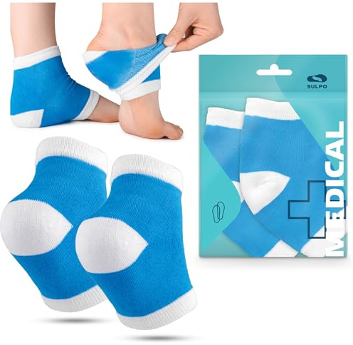 SULPO Fersensocken mit Gel-Einsatz, 3 Paar, Fersenschutz aus Baumwolle | 3 Paar Fersensocken mit Gel-Einsatz für Fersenpflege, zusätzlichen Komfort im Schuh und trockene oder raue Fersen