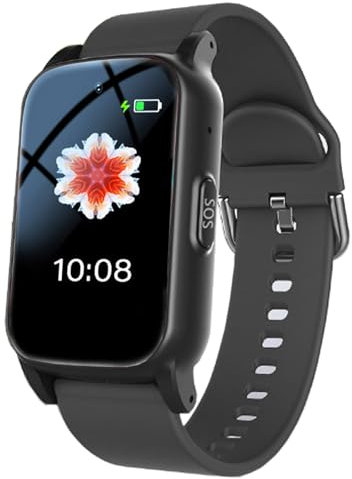SOS Armband GPS Standort Notfallarmband Notruf Ruf GPS Wache für Senioren, Notfalluhr für Senioren mit Sturzsensor, Notfallknopf für Senioren, GPS Tracker Smartwatch,Black