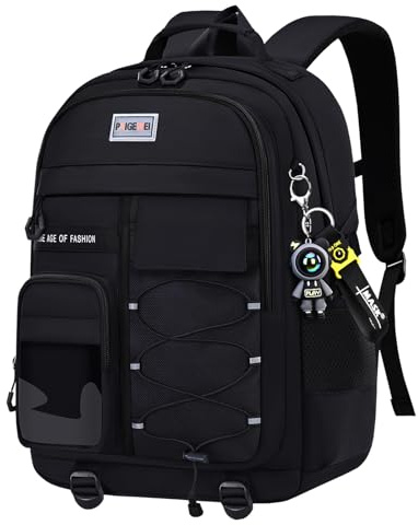 Waniki Rucksack Herren Großer Schulrucksack Teenager Mädchen Schulranzen Jungen Schultasche Lässige Rucksack Wasserdicht Reiserucksack Schultaschen School Bag exquisitem Anhängerv