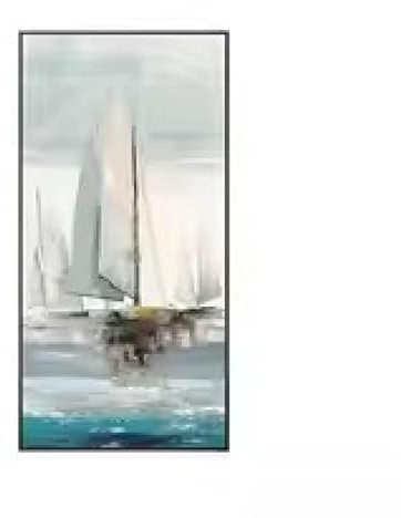 DHHXY Lienzo Cuadros, Gran Cuadro Abstracto Paisaje Marino Velero Gran Pintura al Óleo Gris sobre Lienzo Acrílico Pesado Decoración del Hogar 65 x 130 cm Sin Marco