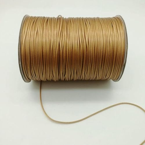160Metres Waxed Cord 0.5/0.8/1.0/1.5/2.0mm Waxed Thread twine String Strap Necklace Rope Bead For Jewelry Making DIY-Gold-1.0mm (160m)