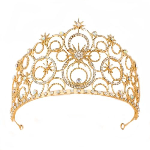 Prinzessinnenkrone für Damen Cosplay Crown Königin Krone Vintage Deko Kopfschmuck für Halloween, Karneval, Geburtstag, Hochzeit, Festival, Party, Haarschmuck