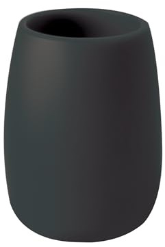 Spirella - Gobelet Sven Noir Mat en Polyrésine, Accessoire Pratique et Esthétique pour Votre Salle de Bain, Facile à Nettoyer et Particulièrement Résistant à l'Humidité