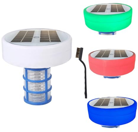 Lawnrden Ionizador Solar para Piscinas, ionizador para Piscinas con Papel de Prueba y Cepillo, Ideal para Reducir el Cloro, purificar el Agua |.para