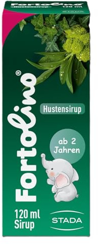 Fortolino Hustensirup, bei Husten & Halsschmerzen, Hustensaft Kinder, 120ml | Ab 2 Jahren, Pfirsich-Geschmack, Lindert den Husten durch Barrierefunktion, Zucker- & glutenfrei, Vegan