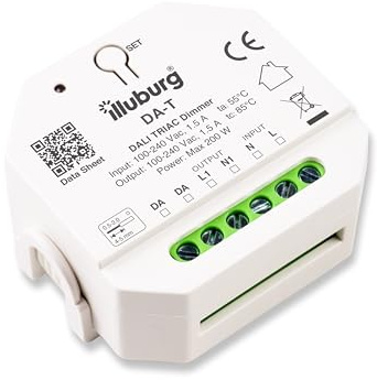 illuburg DALI PUSH Dimmer für LEDs und TRIAC dimmbare Trafos bis 200W mit 1 DALI-Adresse Dimmschalter Dimmaktor Controller