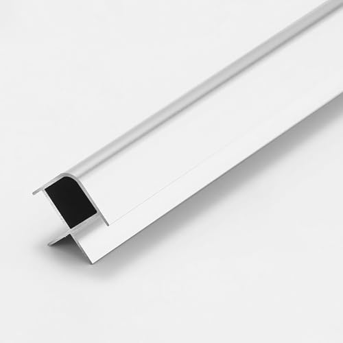 Fliesenschiene Alu Eckprofil Rundbogen, Abschlussprofil für Außenecken, Wasserdicht Korrosionsbeständig, Leicht Zu Reinigen, Für Bad Küche Wand Ecken Fensterbank（2 Artikel 125cm）(Silber)