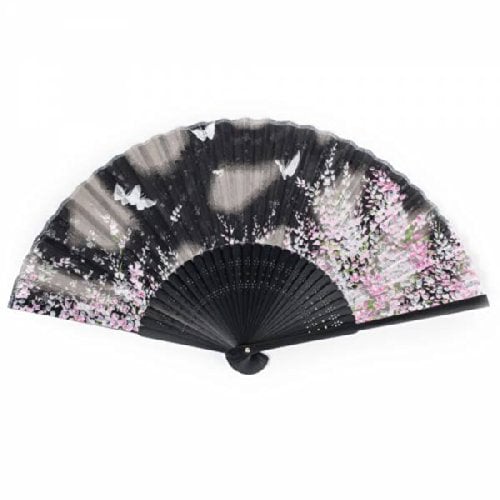 Black Butterfly Japanese Folding Fan