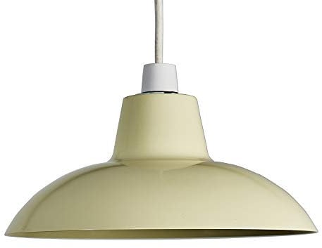 MiniSun | Retro Style Gloss Cream Metal Ceiling Light Shade | Pendant Lights, Home Décor & Improvement Essential | 288cm Shade Width