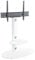 MAHARA Universal Column TV Stand - for 32 to 65 inch TVs-Freestanding white tall floor stand with oval white glass shelves and cable management-Height adjustable & fits in corners-Max Weight 40kg