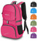 Bekahizar Rucksack 35L, Lightweight Backpack Foldable Hiking Daypack Packable Travel Day Bag for Men Women Teens Outdoor Sports Walking Camping Travelling Cycling (Hot Pink)