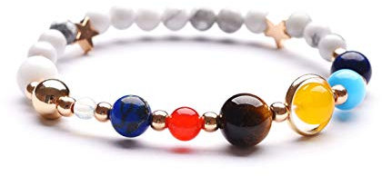 Beydodo Chakra Armband Damen Galaxie Planeten Stein Armband mit Stern