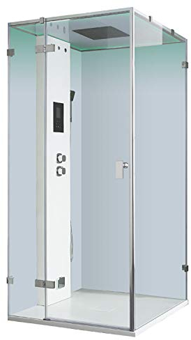 AWT Dampfdusche LD108F15 weiß glänzend/90x90/links