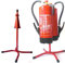 Brandengel® Universalständer gerade Rohrstahl in rot mit X - Fuß und montierten Halter freistehender Ständer geeignet für 2 Feuerlöscher der Größe 6/9/12 kg/L