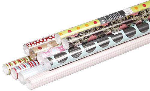 Clairefontaine 211425AMZC - Packung mit 10 Rollen Geschenkpapier Excellia, 2 m x 70 cm, 80g, 1 Pack, Motive sortiert