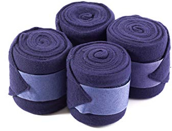 Gee Tac | Horse Bandages Leg Wraps 4 x 3m | Navy Blue | Pack of four 3m leg wraps for stable, travel or exercise support.