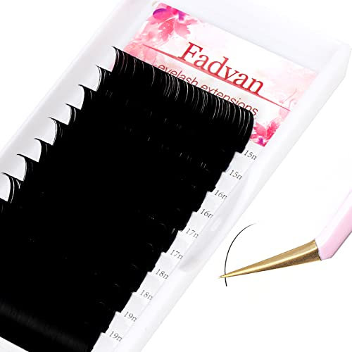Eyelash Extensions Individual Lashes 0.05 D curl 15-20mm Mix Classic Lash Extensions FADVAN Single Volume Fan Eyelashes Professional Matte Black Semi Permanent Soft Natural for Salon (Mix 15-20)