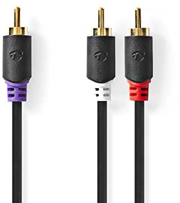 Subwoofer-Kabel RCA Male 2x RCA Male Verguld 3.00 m Rond 4.0