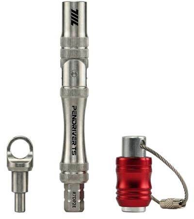 711L Pen Driver TS - Compact EDC Bit Driver with Foldable L-Handle and Lanyard Hole Cap | Compatible with 4mm Bits & 1/4 Double-Ended Bits | 7DP2E