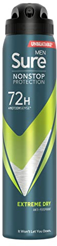 Sure NonStop Protection Extreme Dry mit MotionSense Technologie Anti-Transpirant Aerosol Anti-Transpirant Deo Spray für 72h Schweiß und Geruchsschutz