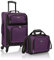 U.S. Traveler, Set di trolley e borsa per bagaglio a mano Traveler - Valigia leggera con rotelle, 50,8 cm, Viola, 4 Wheel