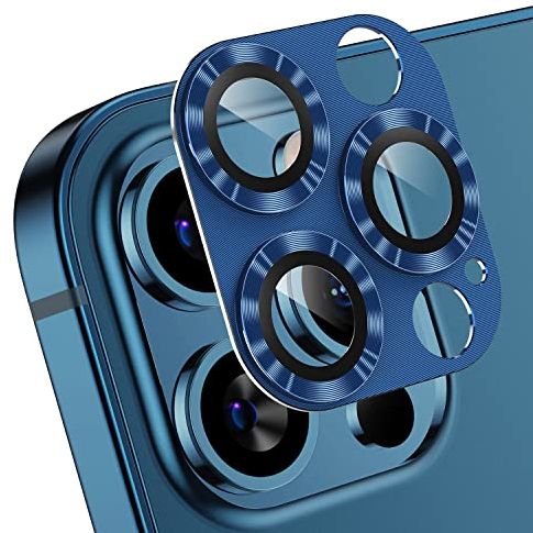 AFARER 2 Stück für iPhone 12 Pro kameraschutz metall,9H Härte HD Kamera Schutzfolie Linse,Linsenschutz ultradünnes,gehärtet Glas Abdeckung,Panzer Schutz Folie,Starke Haftung kratzfeste,Blau