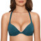 DOBREVA Damen Vorderverschluss Push Up BH mit Bügel Soft T Shirt Tiefen Ausschnitt BHS Neckholder Gepolsterter Fichtengrün 80C