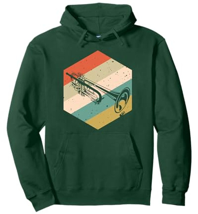 Trompete mit Retro Hintergrund Trompete Pullover Hoodie