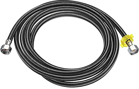 sourcing map Faucet Supply Line Connector, G1/2 Female x G1/2 Female 118 Inch Long Braided 304 Stainless Steel Water Supply Hose, Black
