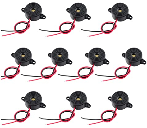 Geekstory SFM-20B Aktiver Summer, 95 dB, Hochdezibel, elektrischer Piezo-Alarmklingel, DC3–24 V, kontinuierlicher Piepton, Sirene, Summer, Lautsprecher für Arduino, 10 Stück