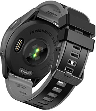 SumRioo 18mm Armband für Garmin Forerunner 265S/Forerunner 255S/Forerunner 255S Music, Silikon Ersatzarmband Uhrenarmband für Garmin Venu 3S/Venu 2S/Vivoactive 4S 40mm/Vivomove 3S 39mm - Schwarz/Grau