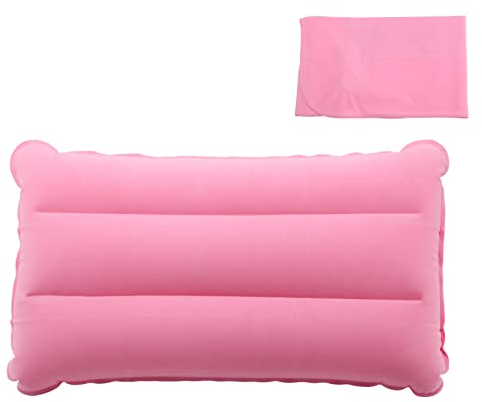 SUTAFOR Aufblasbares Kissen Ultraleicht Campingkissen Reisekissen Beflockung Sitzkissen für Strand Outdoor Wandern 44x28 cm, Rosa