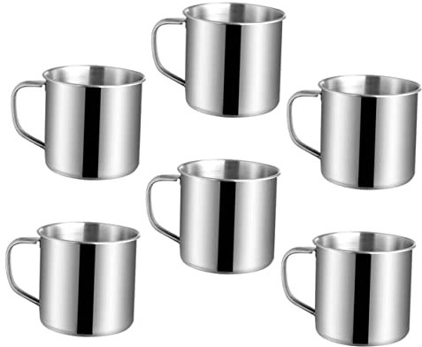Alipis Tasses De Voyage Tasses À Café 6pcs Gobelet Inox 6cm Mug Inox De Camping À Expresso Stainless Steel Cups Petites À Café