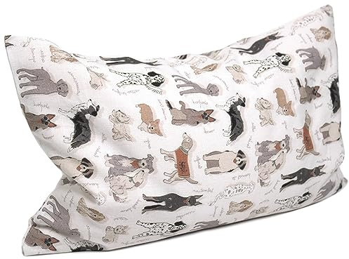 Bio Lavendelkissen 30x20cm, Bio-Bezug Liebe Hunde + Bio Inlett natur/Duftkissen Kräuterkissen