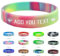 Coregiftr Personnalisé Bracelet Silicone, Nom et Téléphone Identification Enfant, Anti Perte, Rouge Jaune Vert