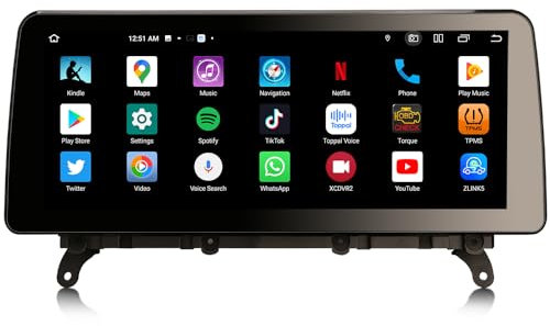 Android 14 Qualcomm 8 Core 8+128GB Radio de Coche Bluetooth 5.1 GPS Navegador para BMW X3 F25 X4 F26 Sistema CiC Carplay DSP Bluetooth 5.1 A2DP WiFi Canbus 12,3 Pantalla táctil